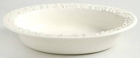 Cream Color on Cream Color (Plain Edge) 9" Oval Vegetable Bowl