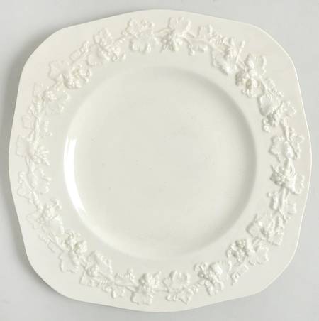 Cream Color on Cream Color (Plain Edge) Square Luncheon Plate