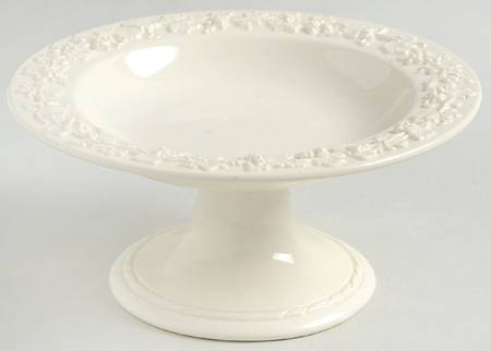 Cream Color on Cream Color (Plain Edge) Round Compote (Height X Width)