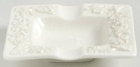 Cream Color on Cream Color (Plain Edge) Square Ashtray