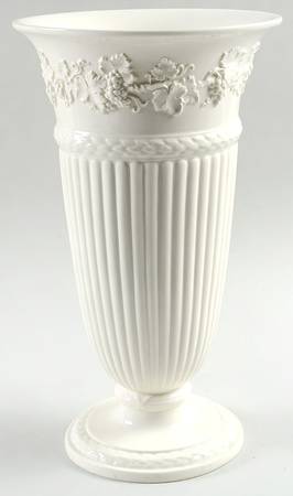 Cream Color on Cream Color (Plain Edge) 12" Vase