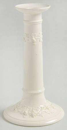 Cream Color on Cream Color (Plain Edge) 7" Candlestick