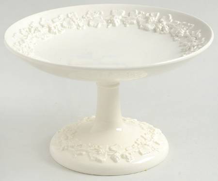 Cream Color on Cream Color (Plain Edge) Round Compote (Height X Width)