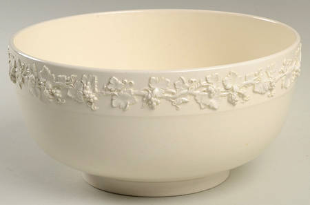 Cream Color on Cream Color (Plain Edge) 8" Salad Serving Bowl