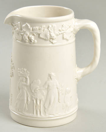 Cream Color on Cream Color (Plain Edge) 8 Oz Pitcher