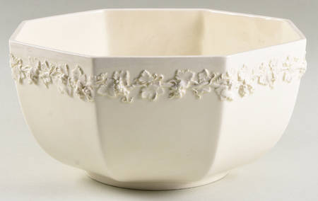 Cream Color on Cream Color (Plain Edge) 9" Octagonal Serving Bowl