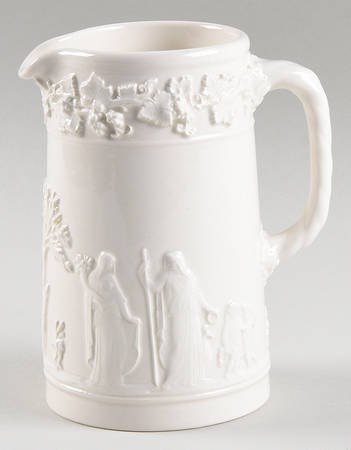 Cream Color on Cream Color (Plain Edge) 8 Oz Pitcher