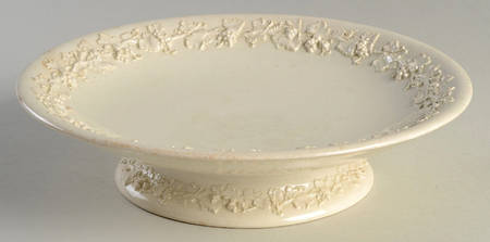 Cream Color on Cream Color (Plain Edge) Round Compote (Height X Width)