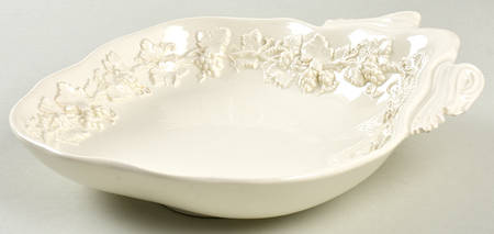 Cream Color on Cream Color (Plain Edge) Open Candy Dish