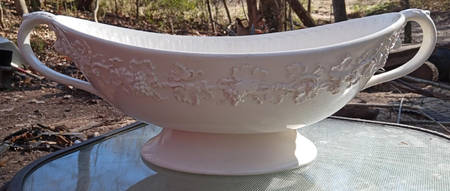 Cream Color on Cream Color (Plain Edge) Oval Centerpiece