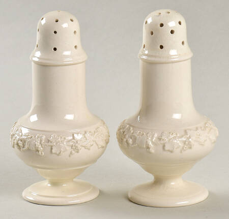 Cream Color on Cream Color (Plain Edge) Salt & Pepper Set