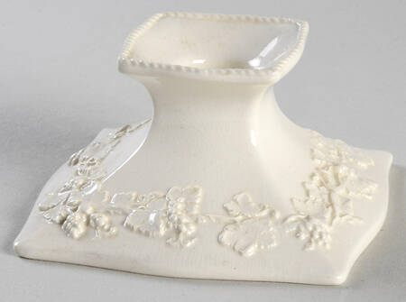 Cream Color on Cream Color (Plain Edge) 2" Candlestick