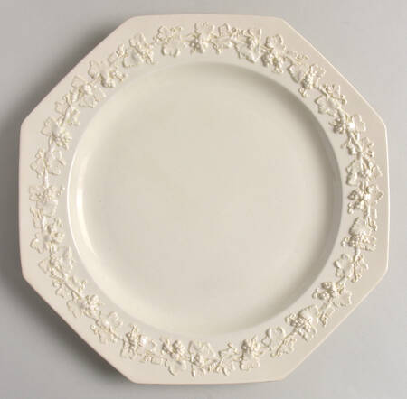 Cream Color on Cream Color (Plain Edge) Octagonal Dinner Plate