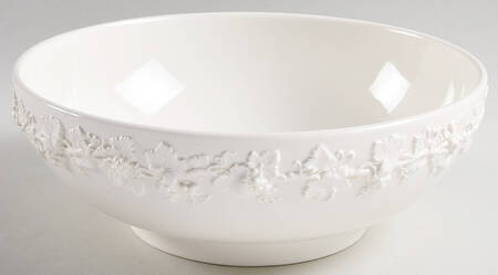 Cream Color on Cream Color (Plain Edge) 10" Large Salad Serving Bowl