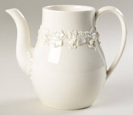 Cream Color on Cream Color (Plain Edge) Coffee Pot No Lid