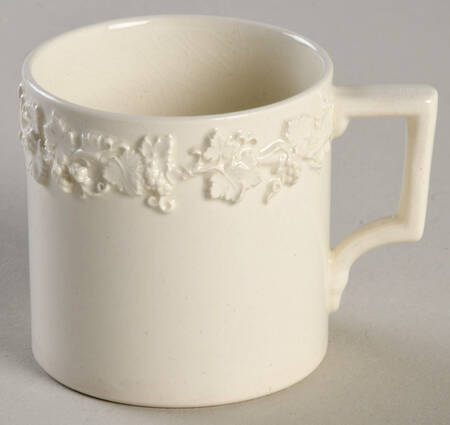 Cream Color on Cream Color (Plain Edge) Flat Demitasse Cup