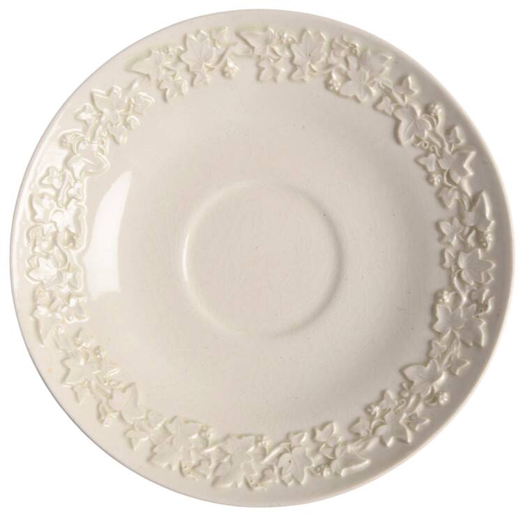 Cream Color on Cream Color (Plain Edge) Saucer for Footed Demitasse Cup