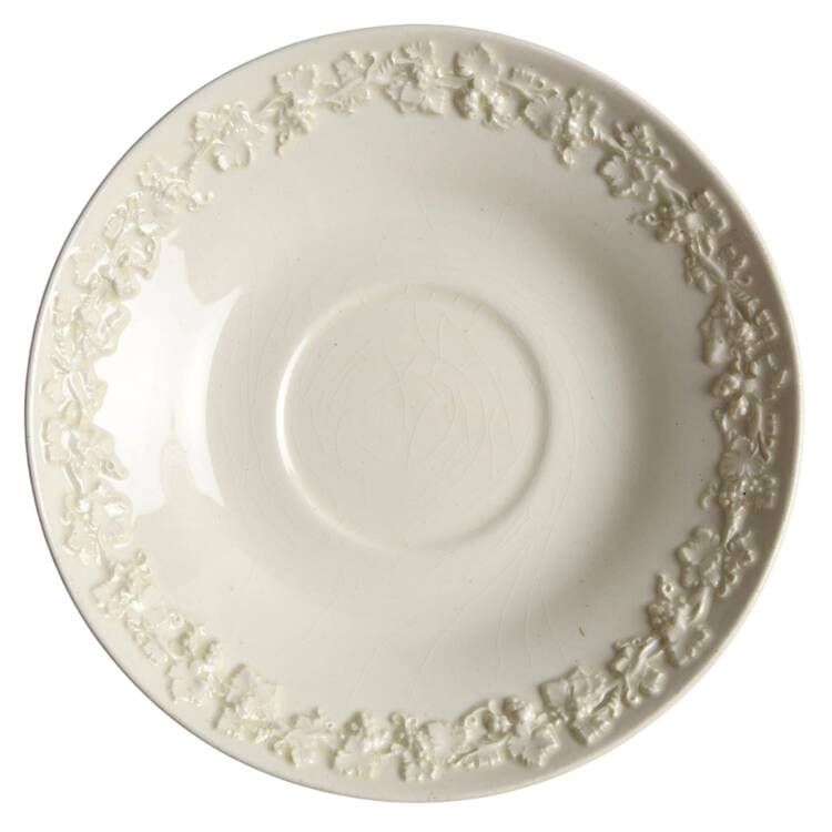 Cream Color on Cream Color (Plain Edge) Saucer for Footed Bouillon Cup