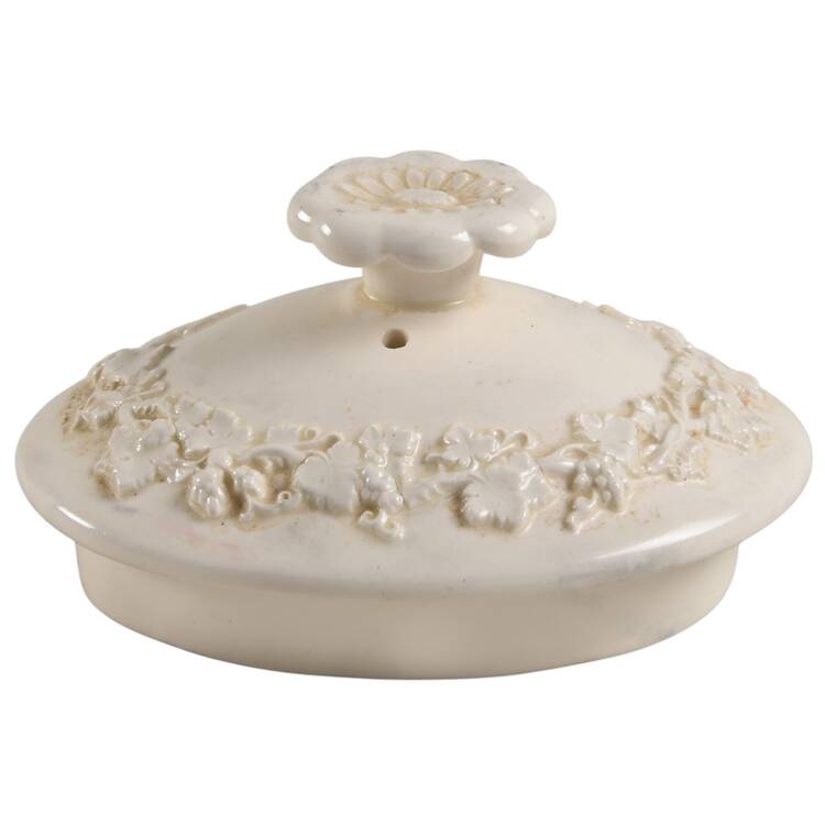 Cream Color on Cream Color (Plain Edge) Lid for Small Teapot