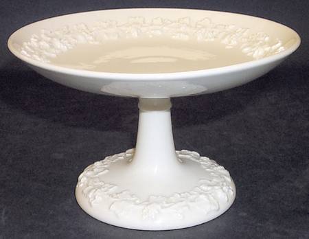 Cream Color on Cream Color (Plain Edge) Round Compote (Height X Width)