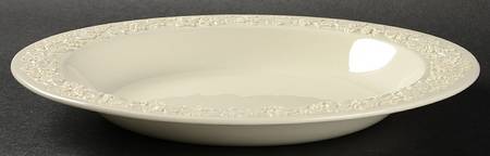 Cream Color on Cream Color (Plain Edge) Large Rim Soup Bowl