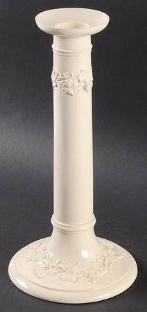 Cream Color on Cream Color (Plain Edge) 11" Candlestick