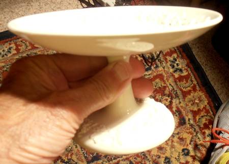 Cream Color on Cream Color (Plain Edge) Round Compote (Height X Width)