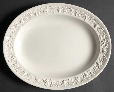 Cream Color on Cream Color (Plain Edge) 12" Oval Serving Platter