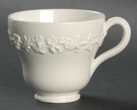 Cream Color on Cream Color (Plain Edge) Footed Demitasse Cup