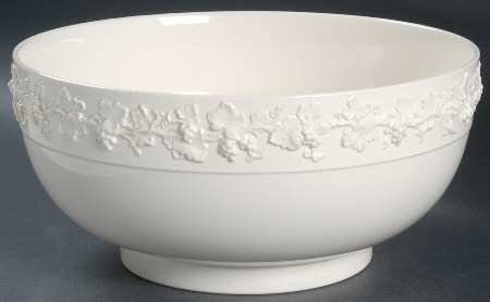 Cream Color on Cream Color (Plain Edge) 9" Salad Serving Bowl