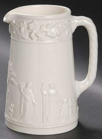 Cream Color on Cream Color (Plain Edge) 12 Oz Pitcher