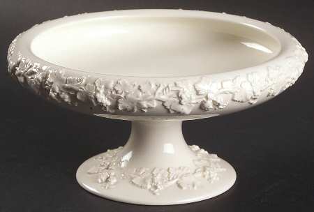 Cream Color on Cream Color (Plain Edge) Round Compote (Height X Width)