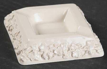 Cream Color on Cream Color (Plain Edge) 2" Square Ashtray