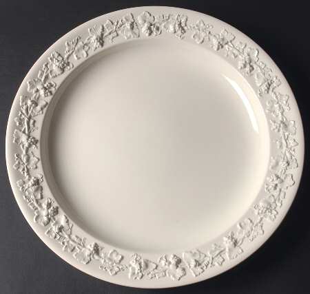 Cream Color on Cream Color (Plain Edge) 14" Chop Plate (Round Platter)