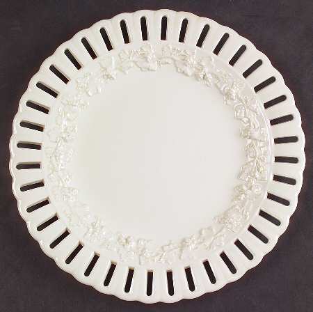 Cream Color on Cream Color (Plain Edge) 9" Pierced Plate