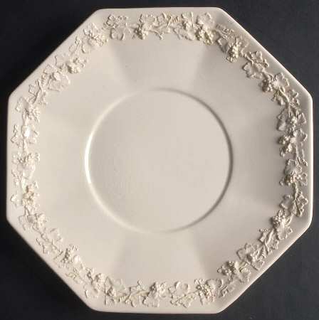 Cream Color on Cream Color (Plain Edge) Octagonal Cake Plate