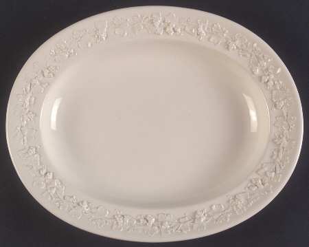 Cream Color on Cream Color (Plain Edge) 10" Oval Serving Platter