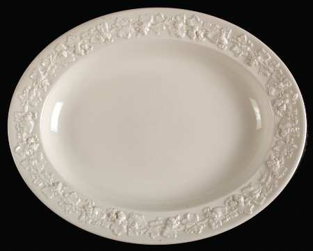 Cream Color on Cream Color (Plain Edge) 13" Oval Serving Platter