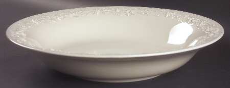 Cream Color on Cream Color (Plain Edge) 13" Large Fruit Bowl
