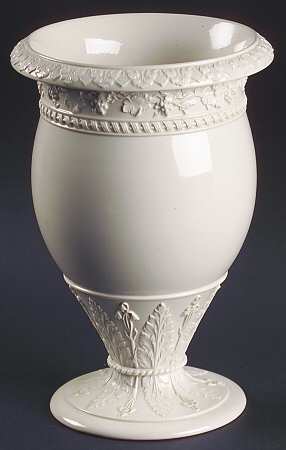Cream Color on Cream Color (Plain Edge) 8" Vase
