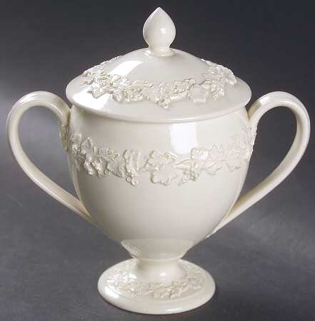 Cream Color on Cream Color (Plain Edge) Sugar Bowl & Lid