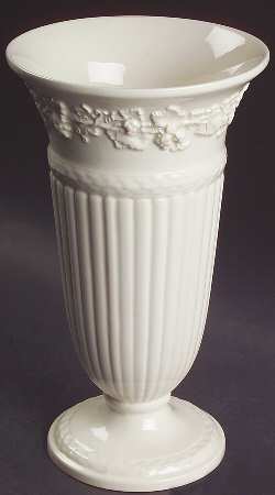 Cream Color on Cream Color (Plain Edge) 8" Vase