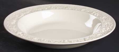 Cream Color on Cream Color (Plain Edge) Large Rim Soup Bowl
