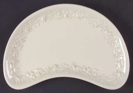 Cream Color on Cream Color (Plain Edge) Crescent Salad Plate