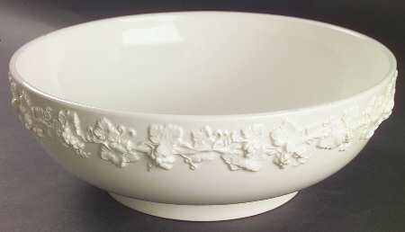 Cream Color on Cream Color (Plain Edge) 10" Large Salad Serving Bowl