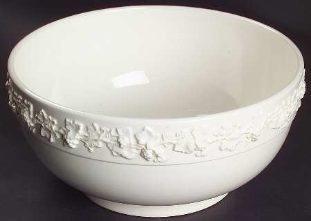 Cream Color on Cream Color (Plain Edge) 8" Salad Serving Bowl