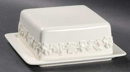 Cream Color on Cream Color (Plain Edge) Square Covered Butter