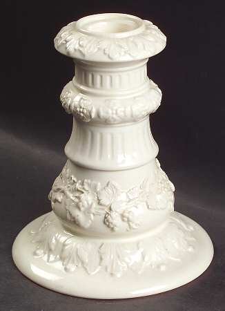 Cream Color on Cream Color (Plain Edge) 5" Candlestick