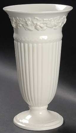 Cream Color on Cream Color (Plain Edge) 8" Vase