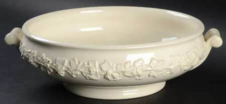Cream Color on Cream Color (Plain Edge) Round Vegetable No Lid